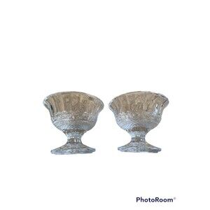 Sherbet Bowls, Footed Dessert Dishes, Set of 2 depression glas
